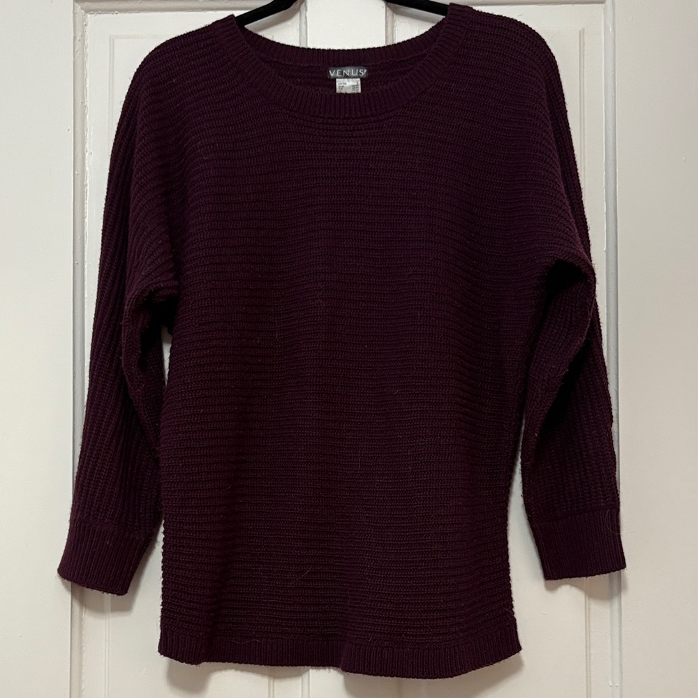 Venus Women's Deep Purple Button Back Sweater - image 1